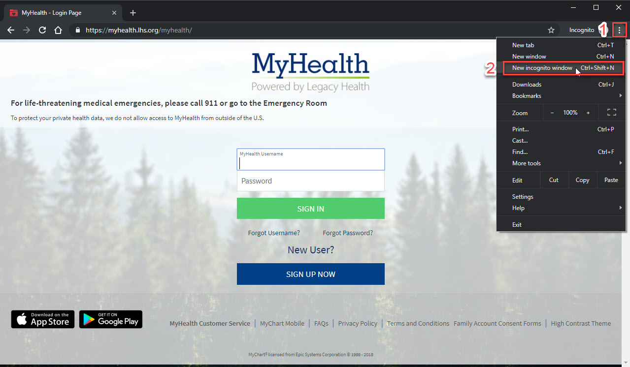 MyHealth - Login Page